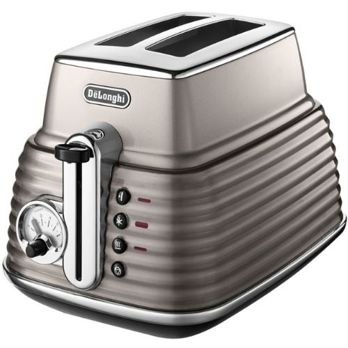 Delonghi Scultura Beige 2 Slice Toaster Browning Control Reheat Defrost Function