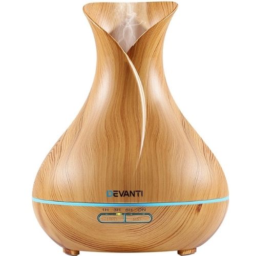 Devanti 4 in 1 Aroma Diffuser 400ml Humidifier w/ Remote Control LED Light Wood