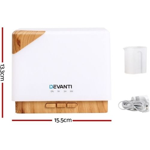 Devanti Aroma Diffuser Aromatherapy Air Humidifier Ultrasonic Smooth Mist 600ml