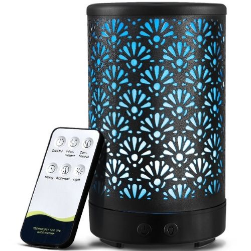 Devanti Aroma Diffuser Ultrasonic Cool Mist 100ml Purifier Remote Control, Black