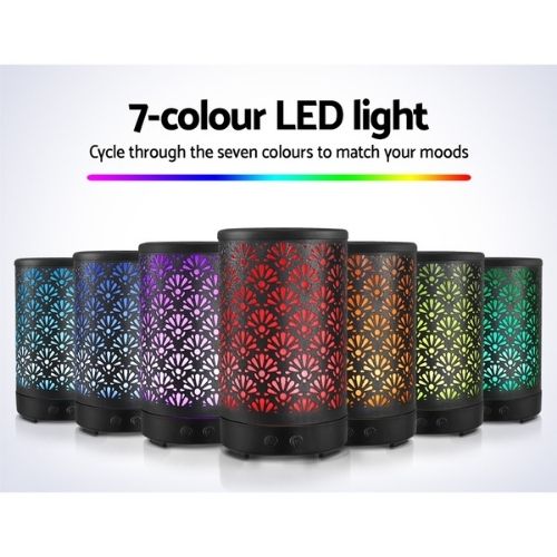 Devanti Aroma Diffuser Ultrasonic Cool Mist 100ml Purifier Remote Control, Black