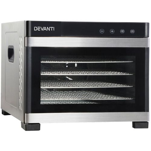 Devanti Commercial Food Dehydrator With 6 Stainless Steel Drying Trays