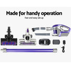 Devanti Cordless Vacuum Cleaner Handheld Stick Vac Bagless 150W - Purple & Grey