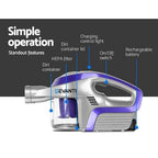 Devanti Cordless Vacuum Cleaner Handheld Stick Vac Bagless 150W - Purple & Grey