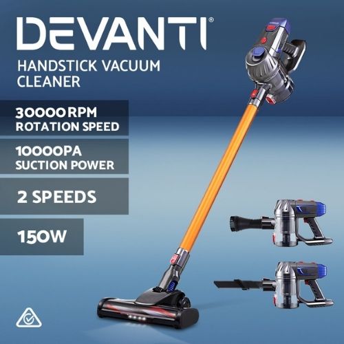 Devanti Handheld Vacuum Cleaner Cordless LED Headlight Stick Car Vac Bagless