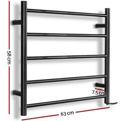 Devanti Heated Towel Rail Electric Warmer Heater Rails Holder Rack Wall Mounted