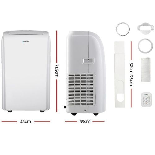 Devanti Portable Air Conditioner Cooling Mobile Fan Cooler Remote 3300W - White
