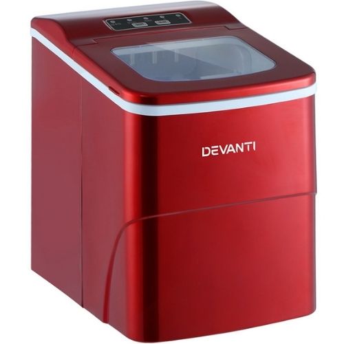 Devanti Portable Ice Cube Maker Machine 2L Home Bar Benchtop Easy Quick - Red