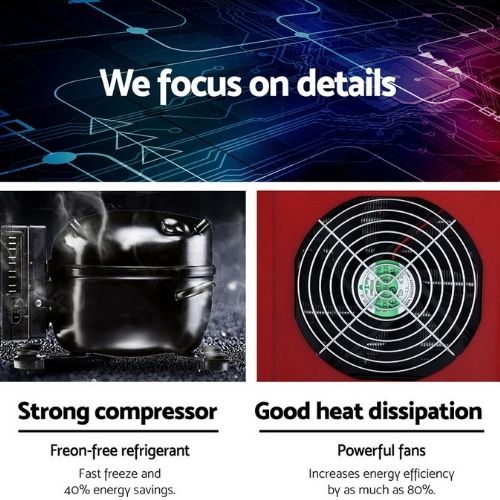 Devanti Portable Ice Cube Maker Machine 2L Home Bar Benchtop Easy Quick - Red