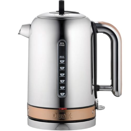 Dualit Classic Kettle 1.7L, Non-drip Spout, Quiet Boil Function - Copper