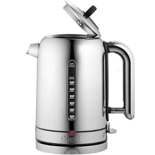 Dualit Classic Kettle 1.7L, Non-drip Spout, Quiet Boil Function - Polished Steel