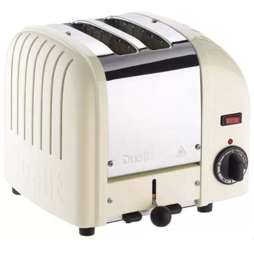 Dualit Vario 2 Slice Hand Made Toaster with Removable Crumb Tray - Canvas White