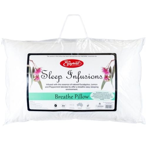 EasyRest Sleep Infusion Breath Standard Pillow Suits Back & Side Sleepers, White