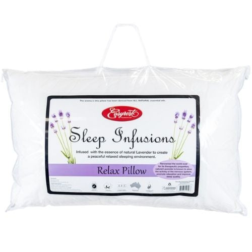 EasyRest Sleep Infusion Relax Standard Pillow Suits Back & Side Sleepers - White