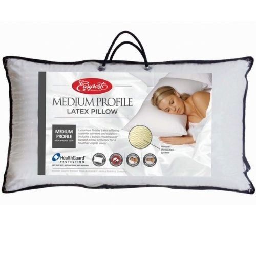Easyrest Latex Pillow Medium Profile W/ Removable Cotton Sateen Pillow Protector