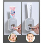 Ecoco Automatic Toothpaste Dispenser Squeezer Wall Mount Toothpaste Holder Black