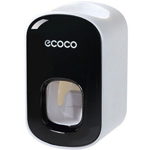Ecoco Automatic Toothpaste Dispenser Squeezer Wall Mount Toothpaste Holder Black