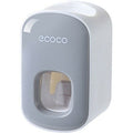 Ecoco Automatic Toothpaste Dispenser Squeezer Wall Mount Toothpaste Holder, Grey