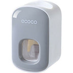 Ecoco Automatic Toothpaste Dispenser Squeezer Wall Mount Toothpaste Holder, Grey