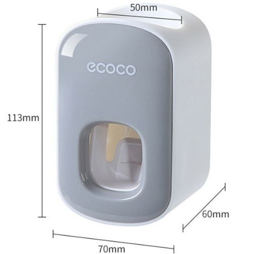 Ecoco Automatic Toothpaste Dispenser Squeezer Wall Mount Toothpaste Holder, Grey