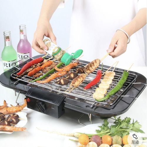 Electric BBQ Grill Temperature Control Teppanyaki Barbeque Pan Hot Plate - Red