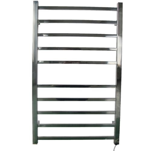 Electric Heated Bathroom Towel Rail Rack Warmer 10 Bars 100W Stainless Steel Bar