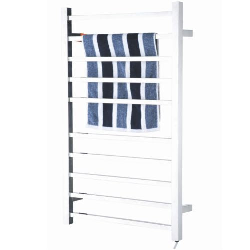 Electric Heated Bathroom Towel Rail Rack Warmer 10 Bars 100W Stainless Steel Bar