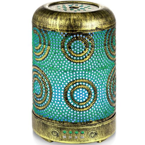 Essential Oil Aroma Diffuser with 7 Colours Changing LED Lights - Vintage Gold