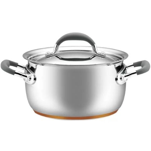 Essteele Australis 20cm 3.4L Covered Casserole Silver Induction Stainless Steel