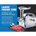 EuroChef Electric Meat Grinder Mincer Sausage Filler Kibbe Maker Machine, Silver