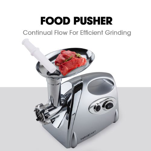 EuroChef Electric Meat Grinder Mincer Sausage Filler Kibbe Maker Machine, Silver