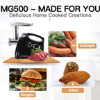 EuroChef Electric Meat Grinder Mincer Sausage Filler Kibbe Maker Machine, Silver