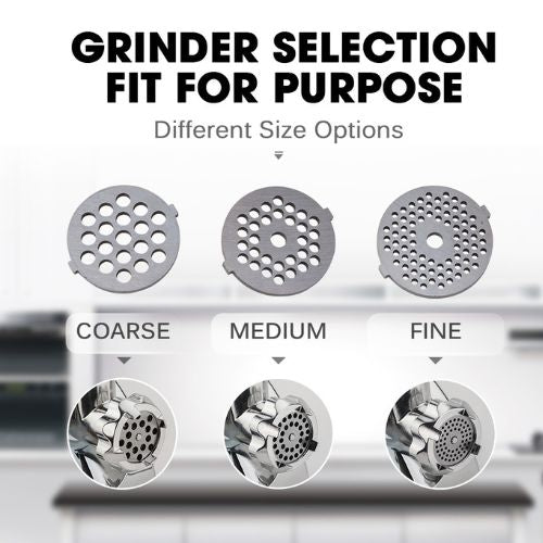 EuroChef Electric Meat Grinder Mincer Sausage Filler Kibbe Maker Machine, Silver