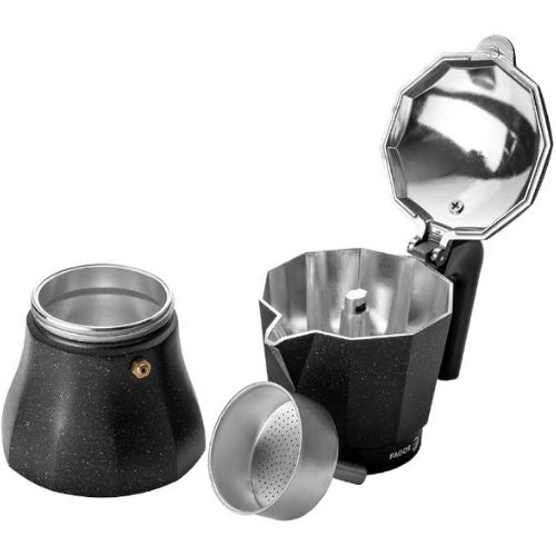 Fagor 9 Cups Espresso Coffee Maker Stove Top Percolator Aluminium Pot - Charcoal