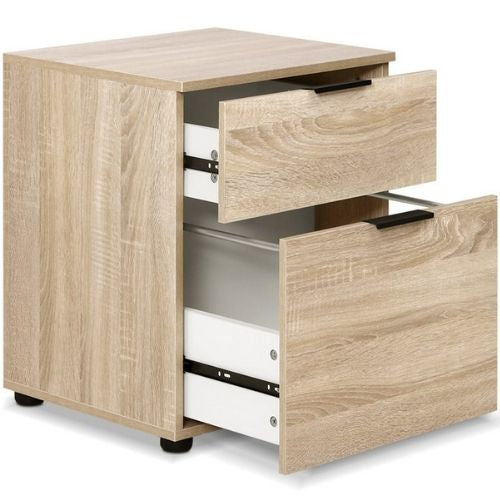 Filing Cabinet Storage 2 Drawers Home Office File Shelves Drawer Cupboard Wood