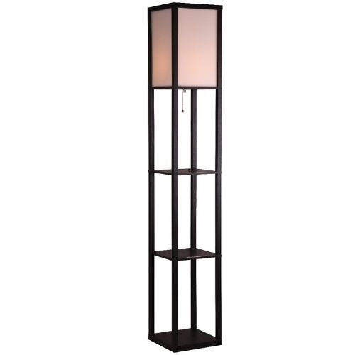 Floor Lamp Storage Shelf Shade Free Stand LED Light Modern Home Lighting Decor