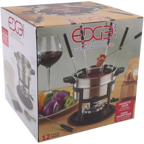 Fondue Set Stainless Steel Edge Design Ensemble Forks With Magnetic Fork Guide