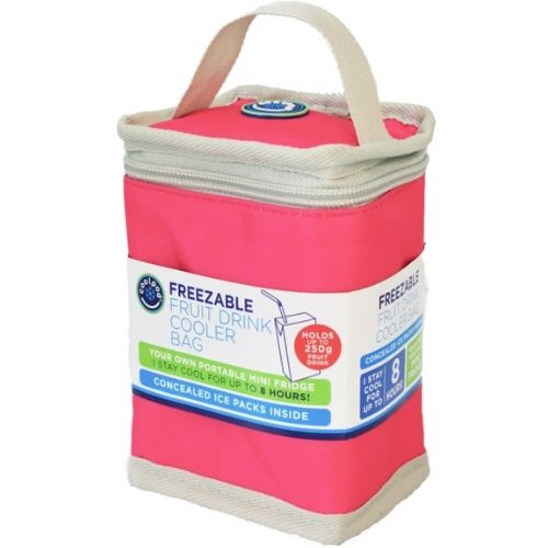 Freezable Fruit Drink Cooler Carry Bag Insulated Travel Carrier - Pink/Silver