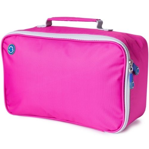 Freezable Insulated Cooler Cool Bento Travel School Office Bag LARGE Pink G Grey