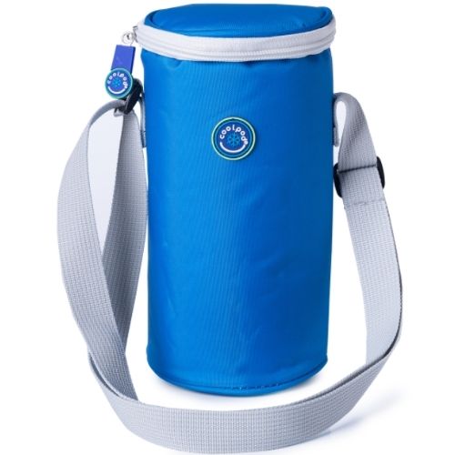 Freezable Insulated Small Bottle Picnic Cooler Bag –Skydiver Blue / Glacier Grey