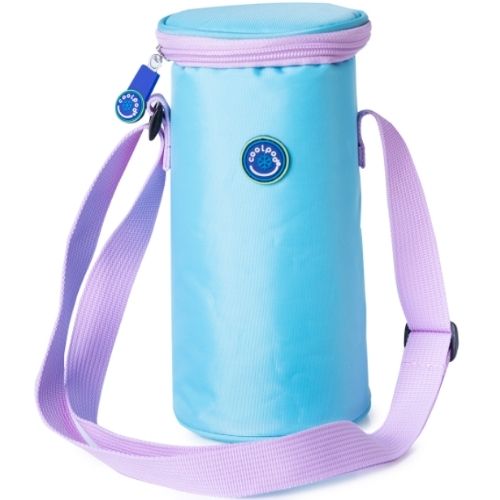 Freezable Insulated Small Bottle Travel Cooler Bag / Fruits Meat Dairy SKY LILAC