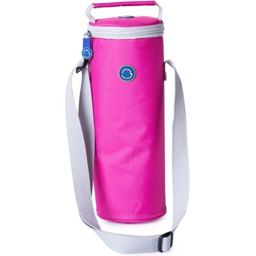 Freezable Insulated Travel Picnic Bottle Cooler Cool Bag - Pink / Glacier Grey