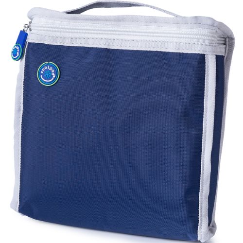Freezable Sandwich Bag Portable Food Carrier Cooler Bags, Navy Blue/Glacier Grey