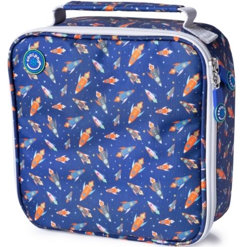Freezable Square Insulated Travel School Picnic Lunch Cooler Cool Bag - ROCKETS