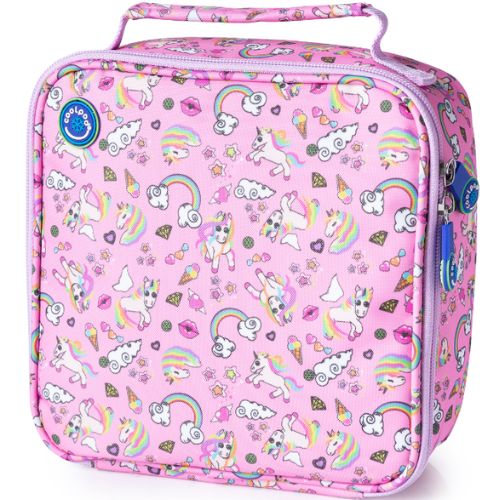 Freezable Square Lunch Box Cooler Bag Portable Insulated Food Container Unicorns