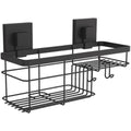 Fusion-Loc Bathroom Shower Caddy Vacuum Suction Cup Rack Organiser - Matte Black