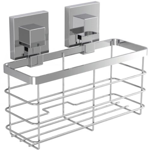 Fusion-Loc Suction Shower Caddy 26kg Stainless Steel Bathroom Shelf Rack Basket