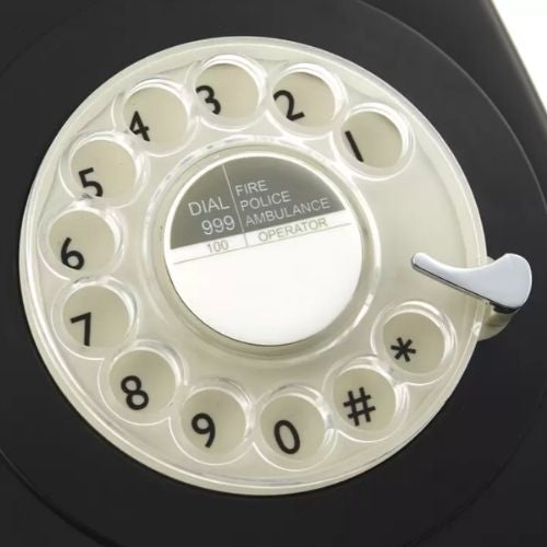 GPO 746 Rotary Dial Telephone Retro Design Classic Style Desk Phone - Black