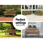 Gardeon 3 Seater Outdoor Garden Bench Décor Patio Furniture Wooden Lounge Chair