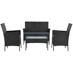 Gardeon Outdoor Furniture Garden Lounge Setting Wicker Table and Chairs - Grey